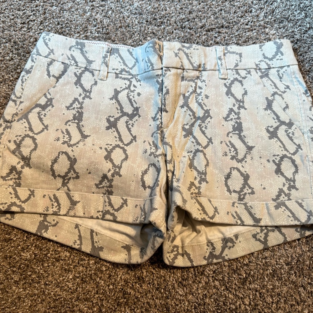 Gray Snake Print Women's Shorts